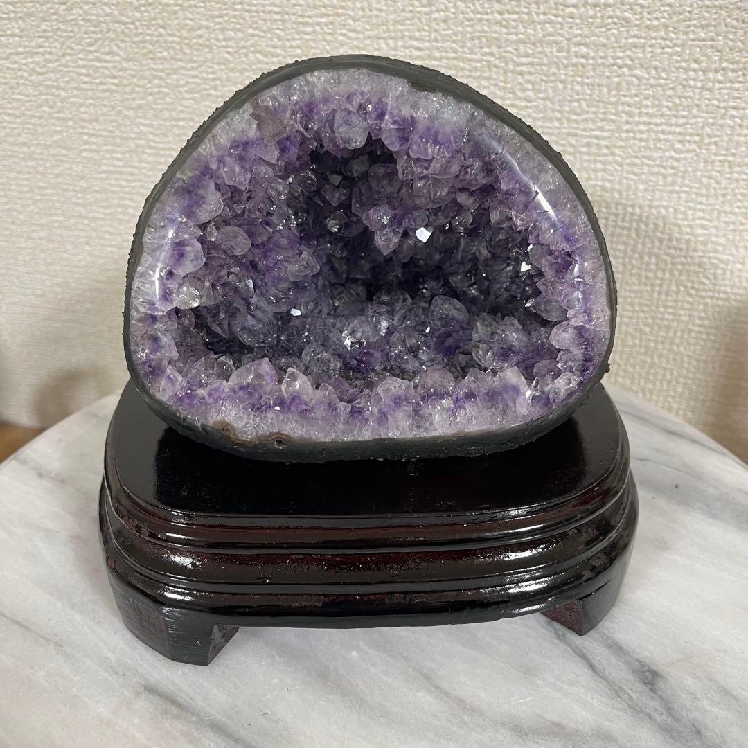 【天然石】アメジスト ドーム 紫水晶 クラスター 原石 パワーストーン 台座付き