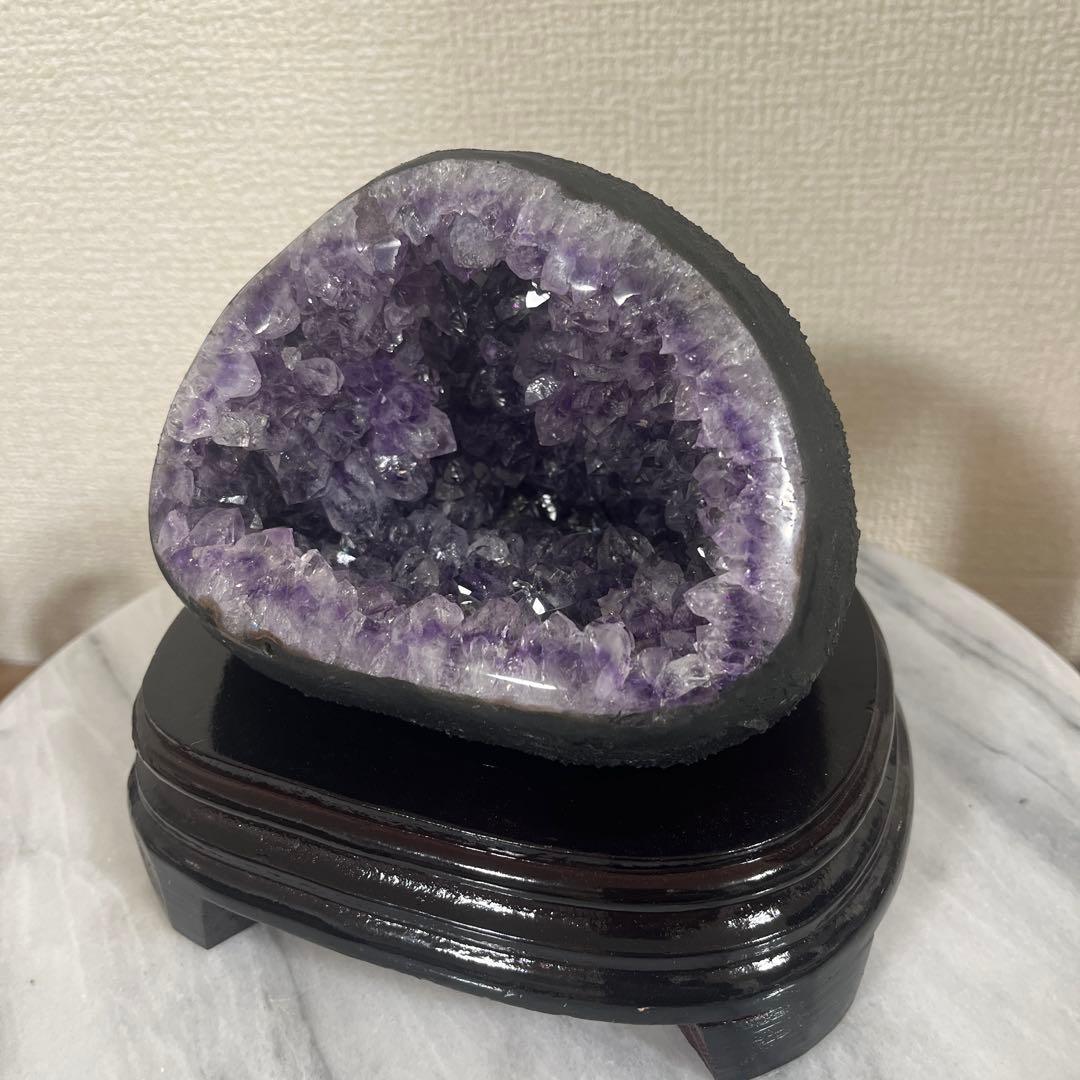 【天然石】アメジスト ドーム 紫水晶 クラスター 原石 パワーストーン 台座付き