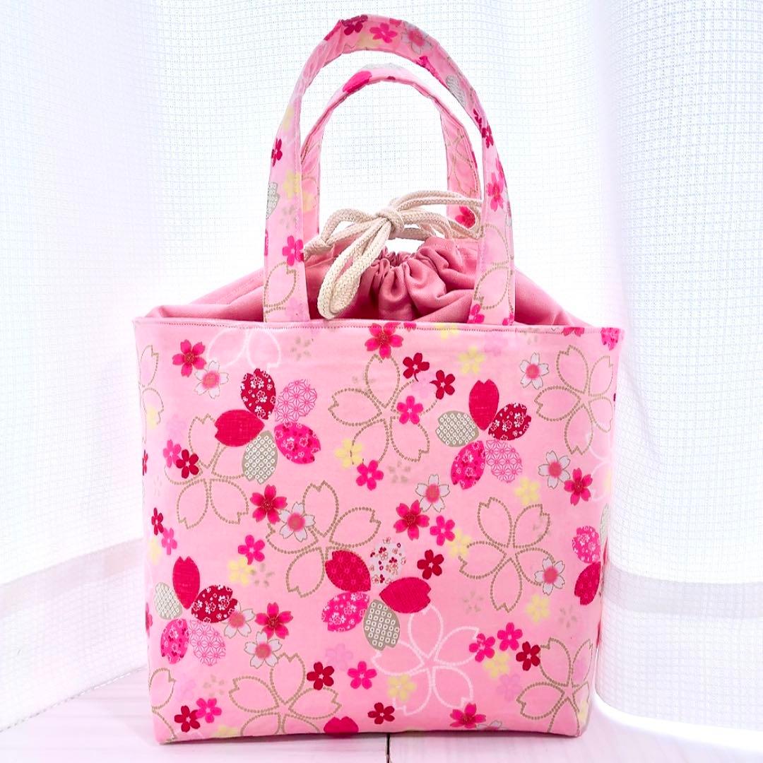 ★JJ④★ ハンドメイドトートバッグ ハンドメイドマスク 和柄 桜 H93