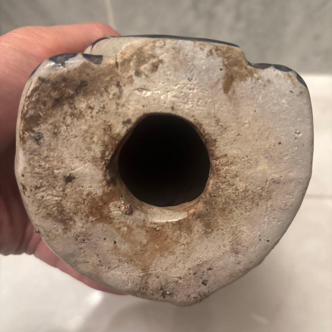 ヴィンテージ作家さんもの　手描きのお顔が可愛らしい陶磁器の招き猫