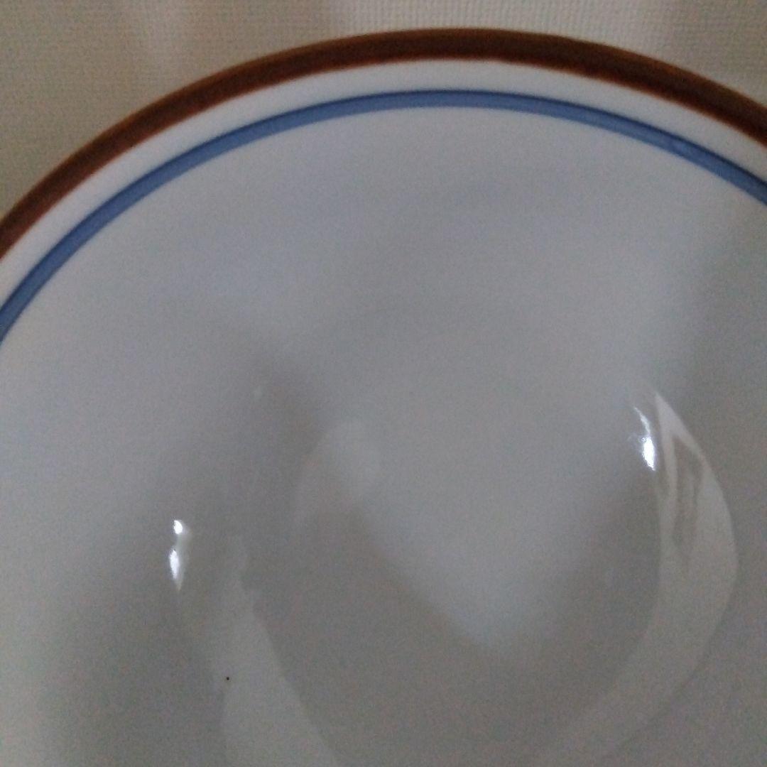 果物と山の風景の陶器ボウル　直径約16高さ10cmくらい