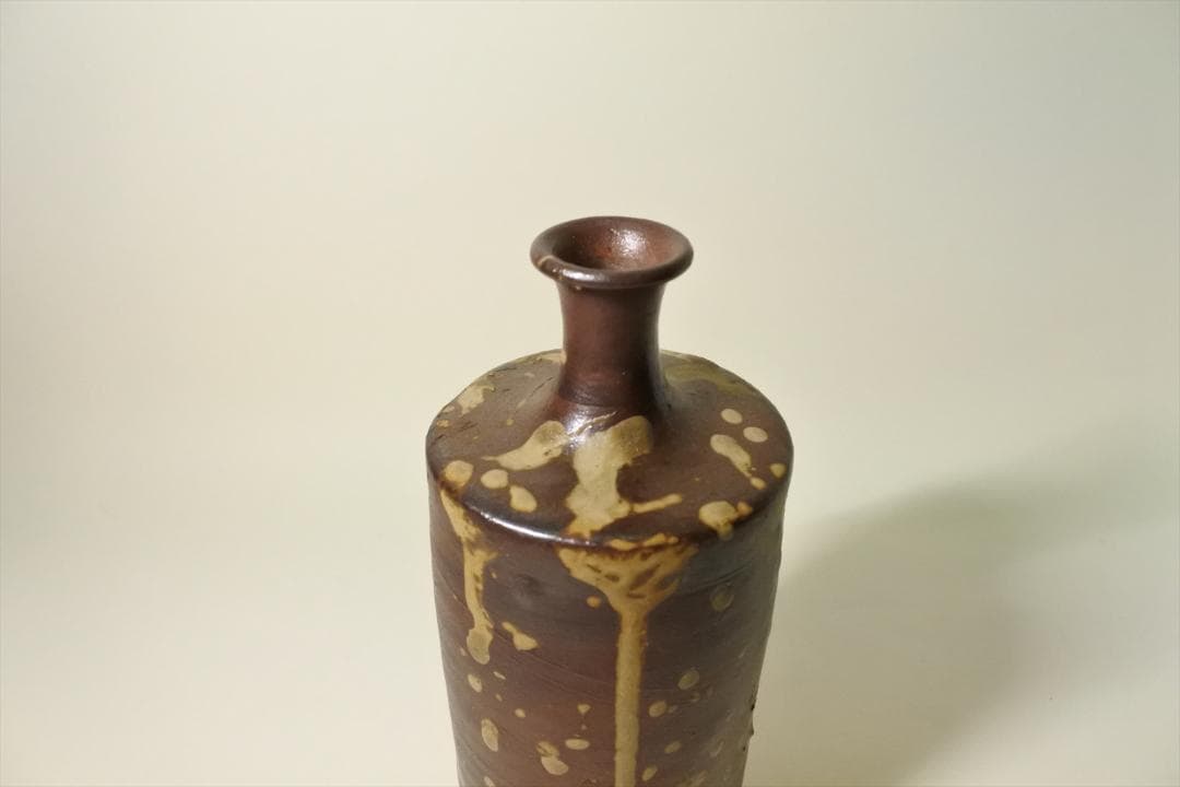 江戸前期　古備前　蝋燭徳利　アンティーク　骨董品　酒器　花生