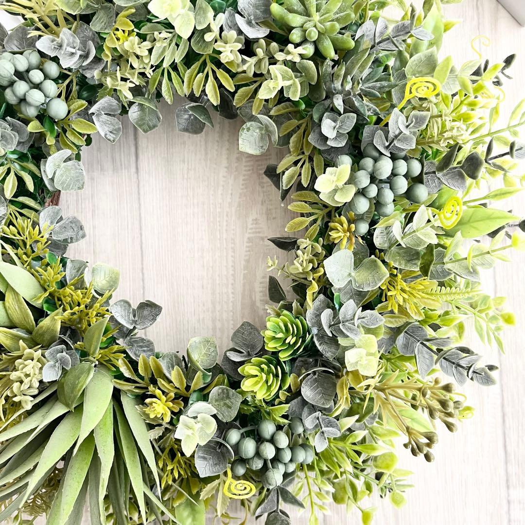 ボタニカルリース アジアン雑貨 ハワイアン インテリア 多肉植物 リース 295