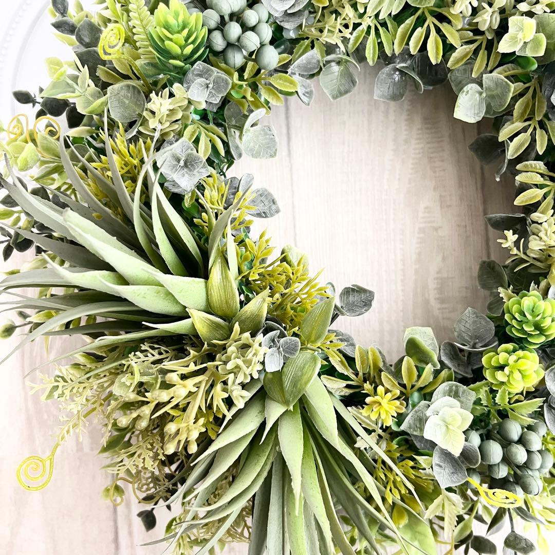 ボタニカルリース アジアン雑貨 ハワイアン インテリア 多肉植物 リース 295