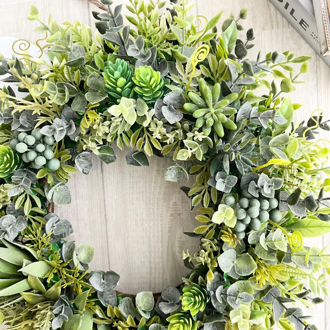 ボタニカルリース アジアン雑貨 ハワイアン インテリア 多肉植物 リース 295