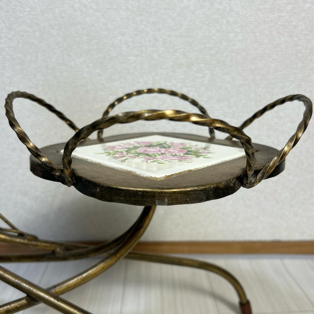 フラワースタンド　レトロ　プランタースタンド　アイアン　花台　アンティーク
