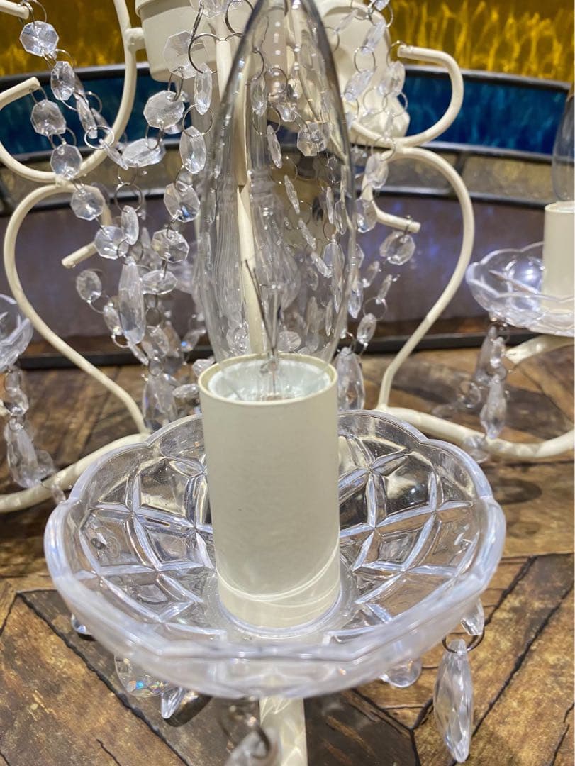 シャンデリア 天井照明 インテリア 白家具 ホワイト アンティーク 姫系 ロココ