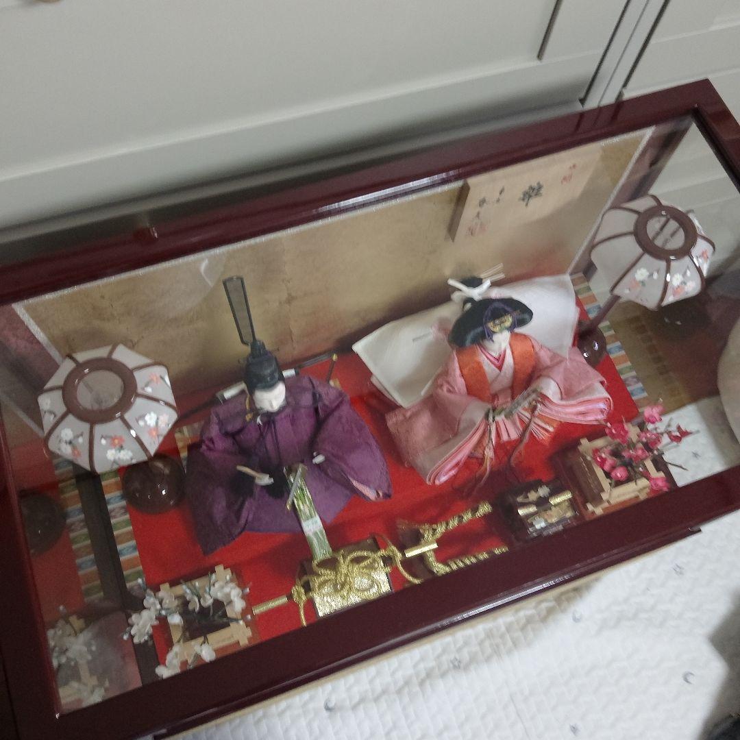 【未使用】雛人形 お雛様 ひなまつり ガラスケース ライト 引取限定 関西