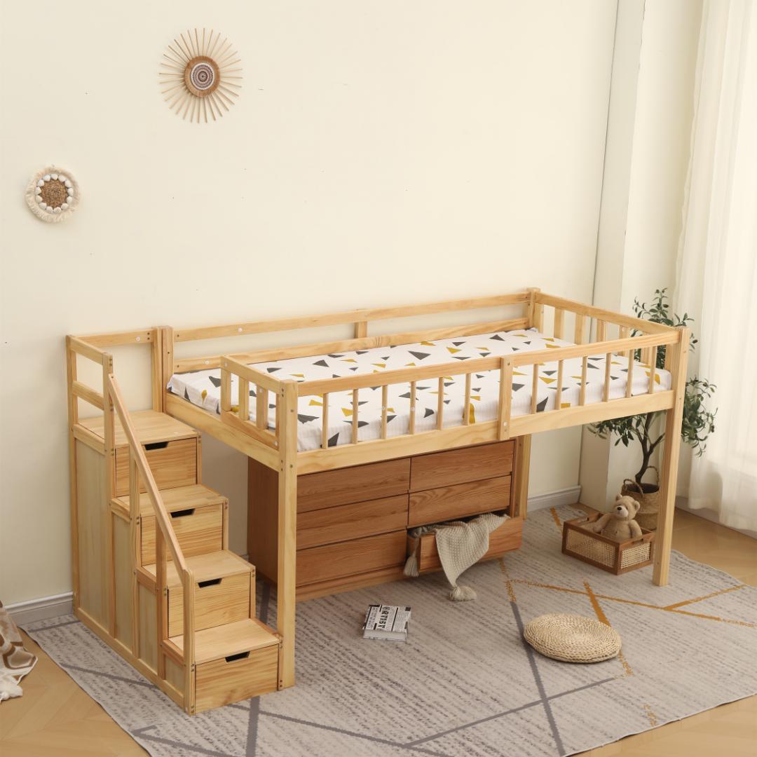 ロフトベッド木製ベッドロフトシステムベッド子供ベッドシングル子供部屋