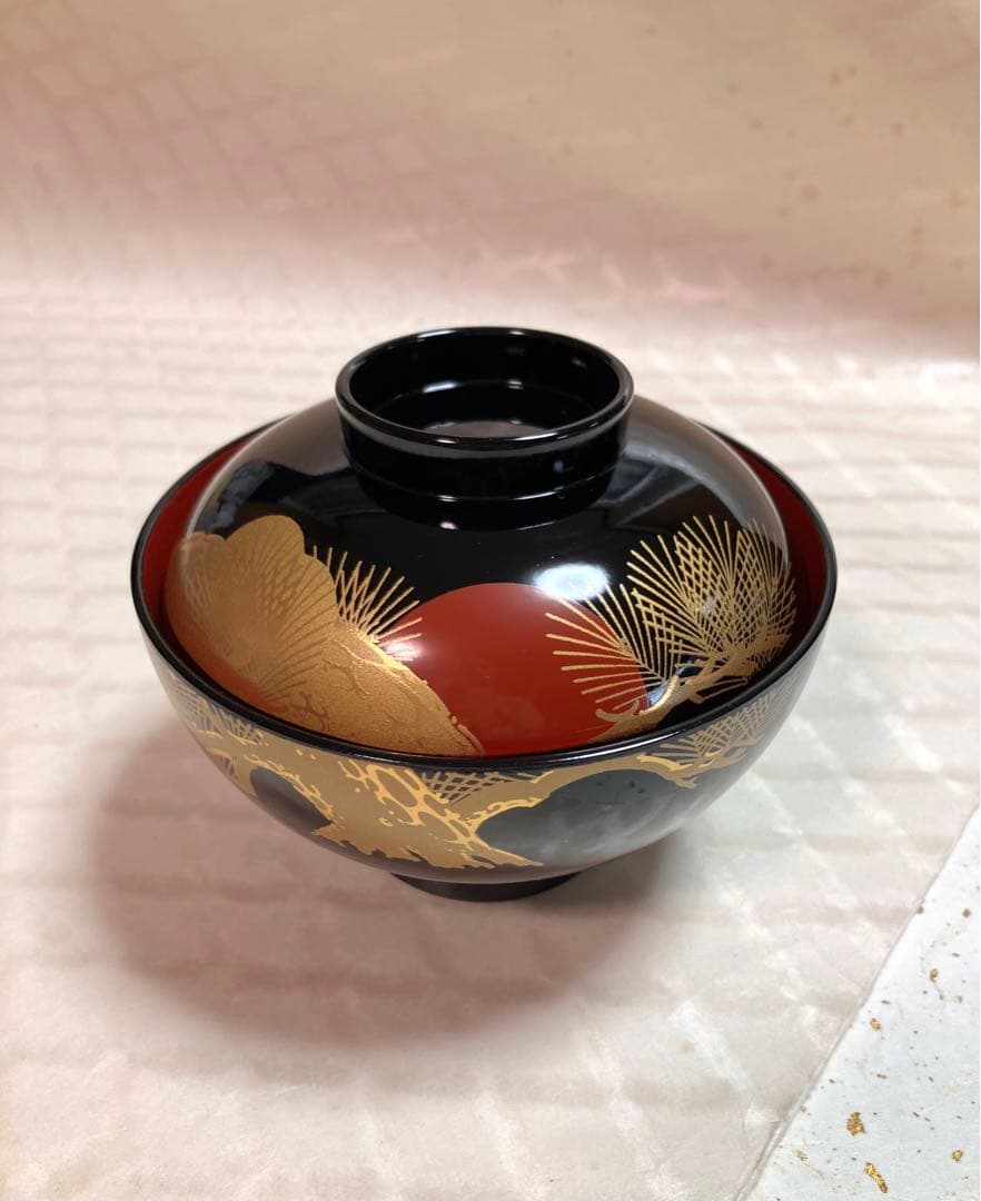 【新品未使用】御吸物椀 山中塗 5客セット