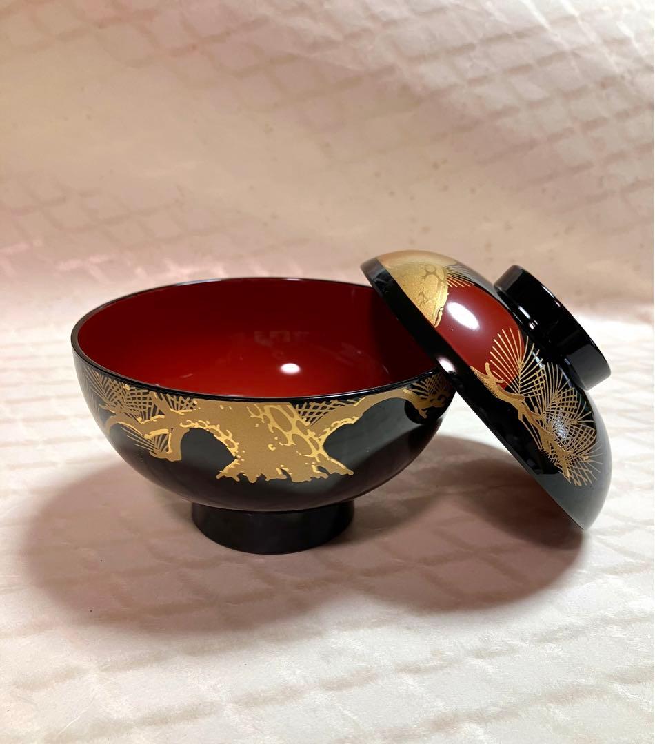 【新品未使用】御吸物椀 山中塗 5客セット