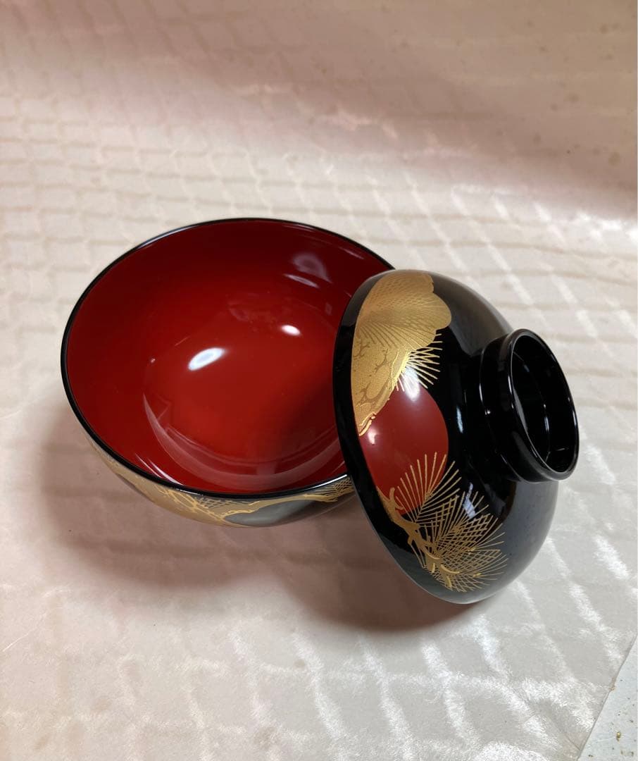 【新品未使用】御吸物椀 山中塗 5客セット