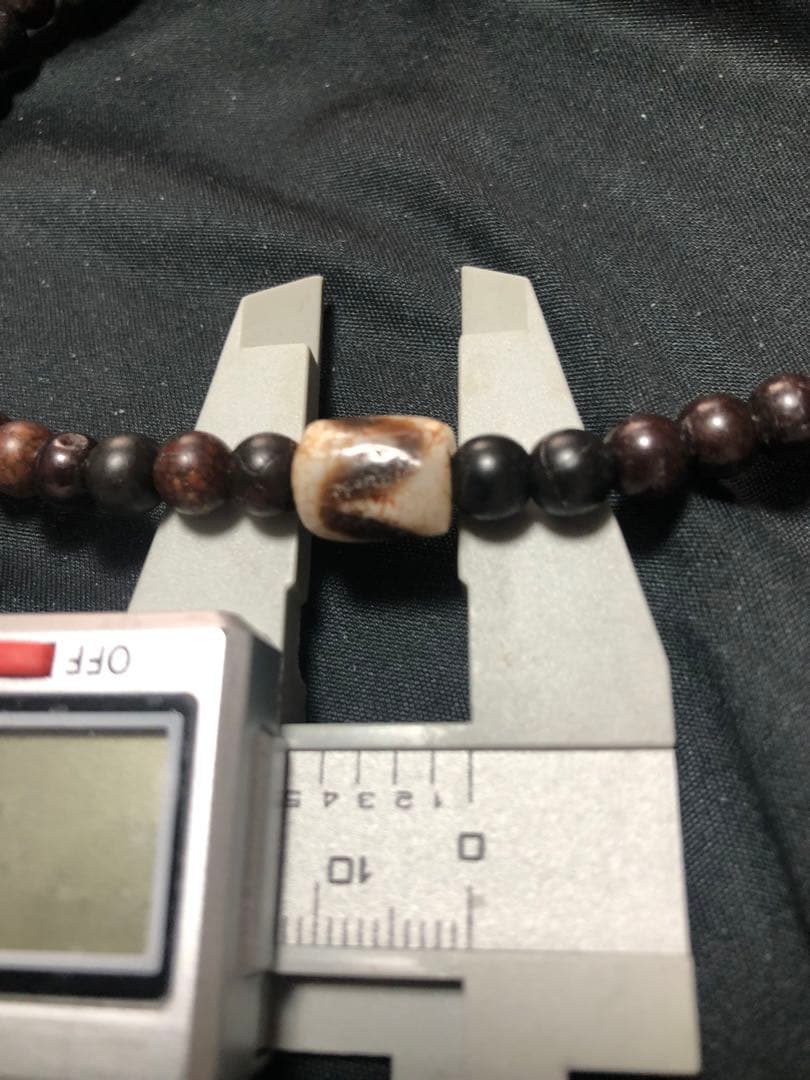 一点物上肯天珠‼️西蔵老礦八吉祥勝利旗、仏手印結び亀甲寿法輪型天珠護摩供ネックレス