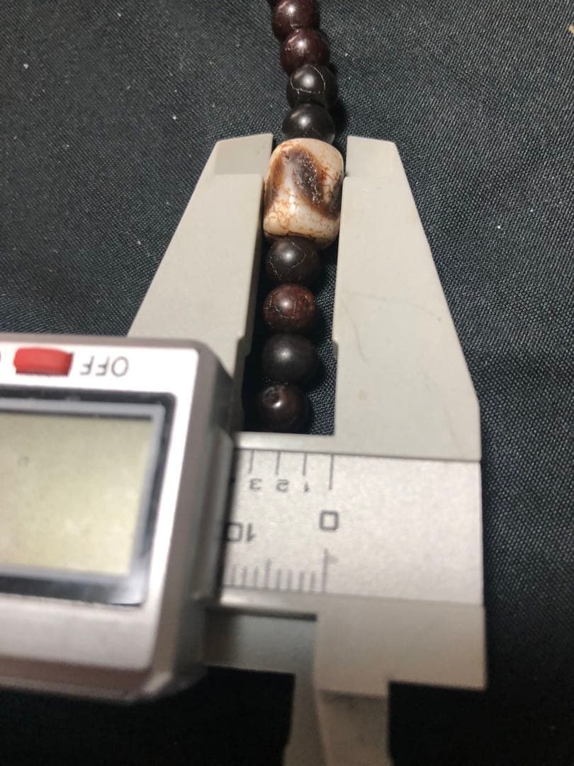 一点物上肯天珠‼️西蔵老礦八吉祥勝利旗、仏手印結び亀甲寿法輪型天珠護摩供ネックレス