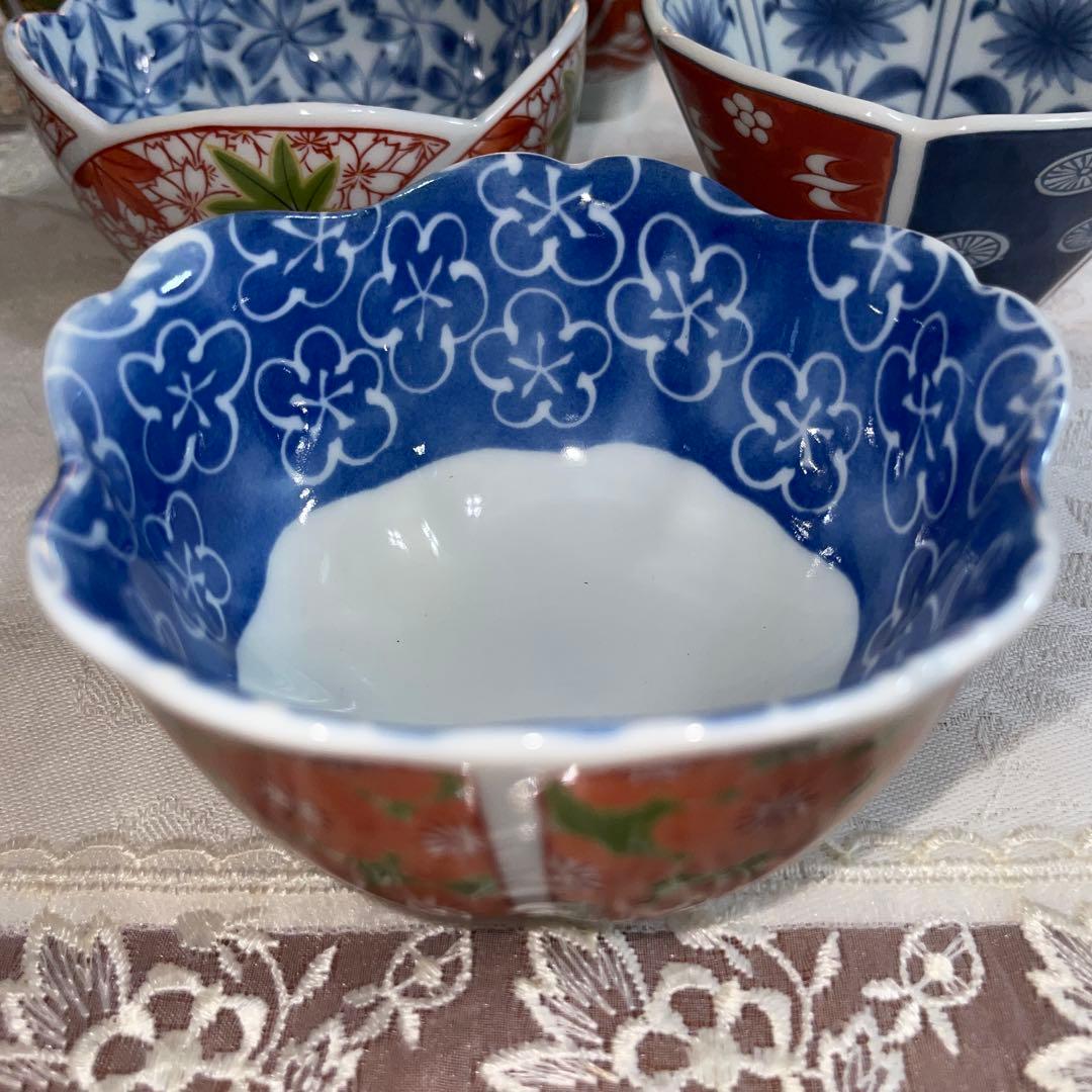 有田焼　清秀　古伊万里　形　絵変わり　小鉢　6個セット　未使用