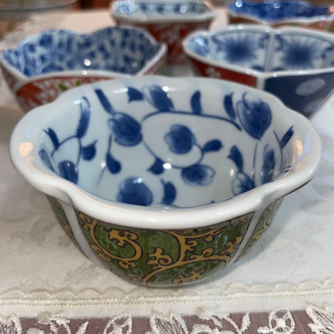 有田焼　清秀　古伊万里　形　絵変わり　小鉢　6個セット　未使用