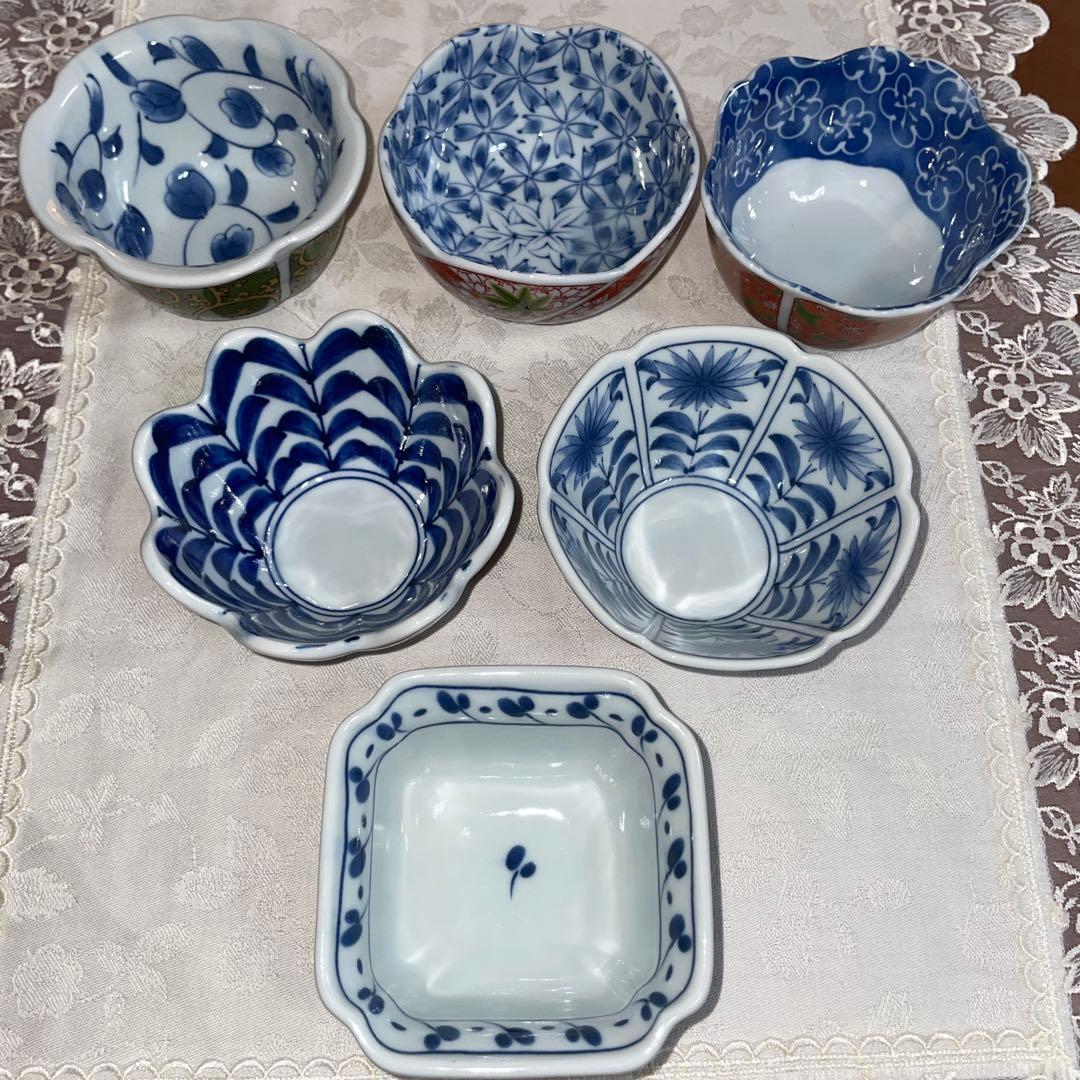 有田焼　清秀　古伊万里　形　絵変わり　小鉢　6個セット　未使用
