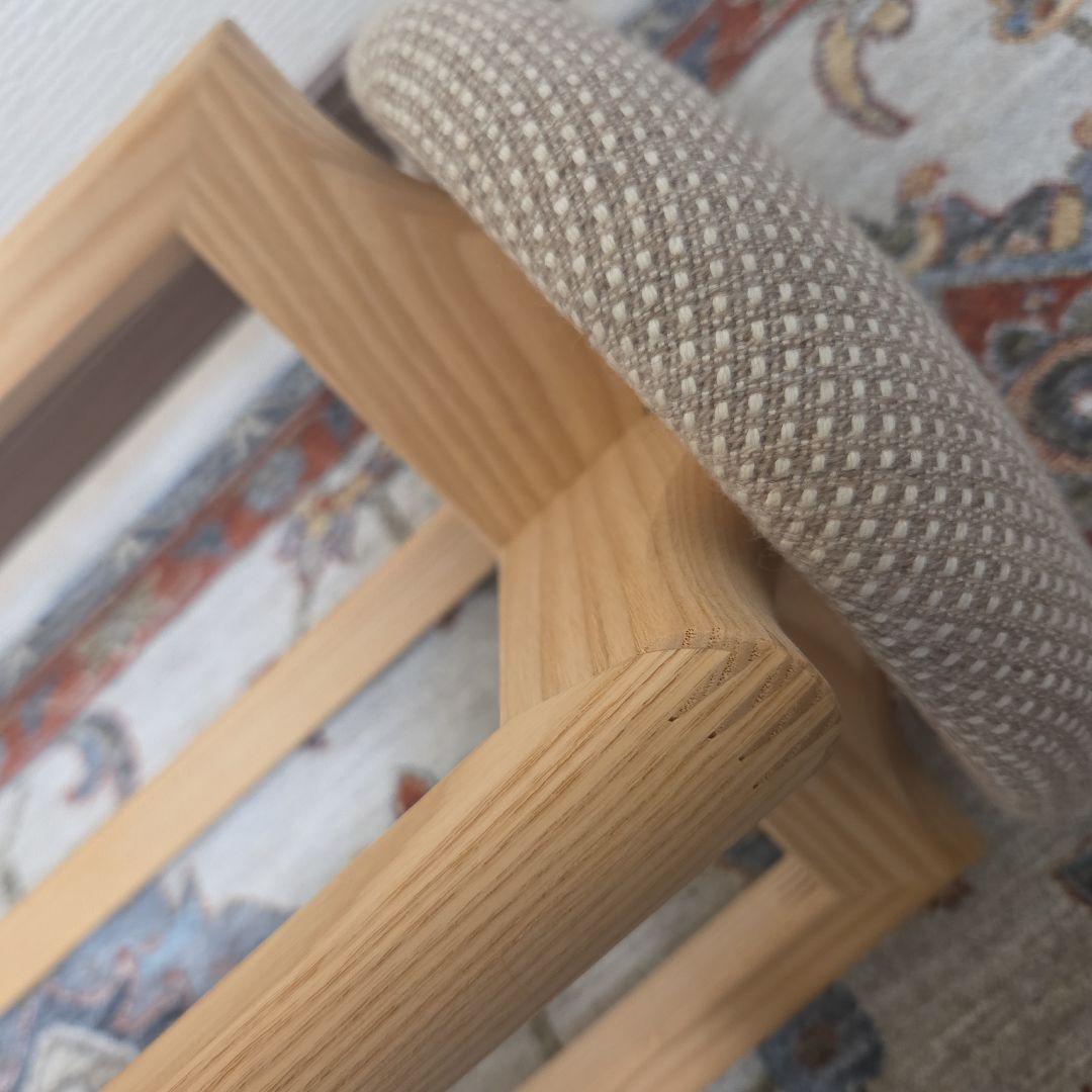 【匠工芸】国産木製マッシュルームスツール※貴重なベージュ生地