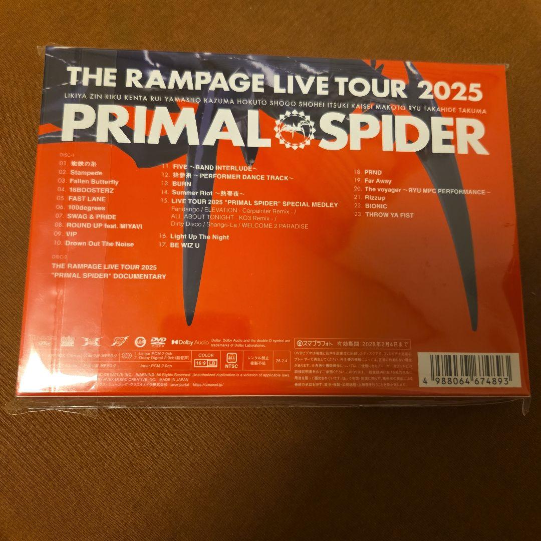 ミュージシャン THE RAMPAGE PRIMAL SPIDER LIVE DVD
