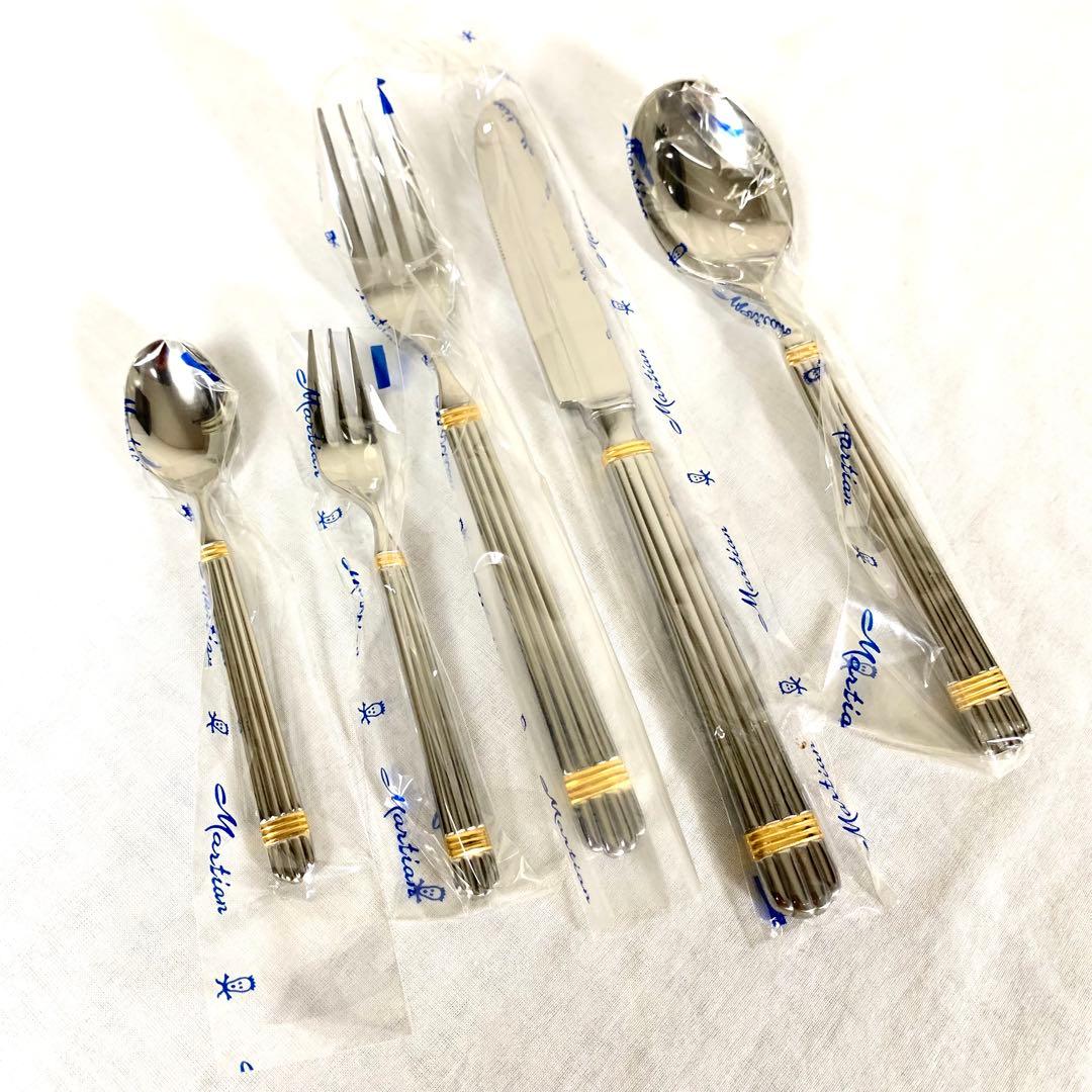 【未使用】Martian カトラリーセット　２５本　PATRA 蓋なし　金彩