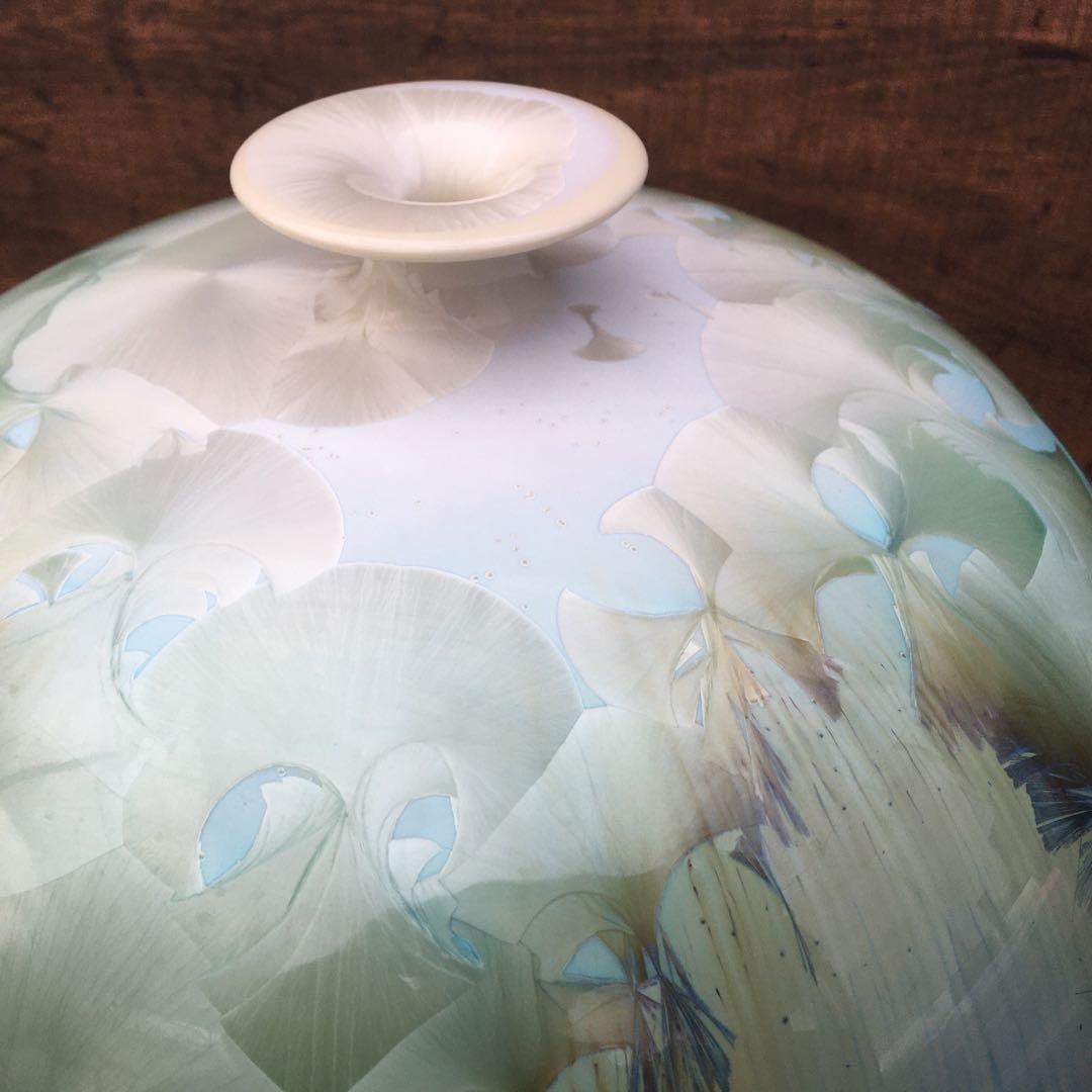 韓国磁器花瓶 慶尚北道 青松窯 共箱付き　管mpr