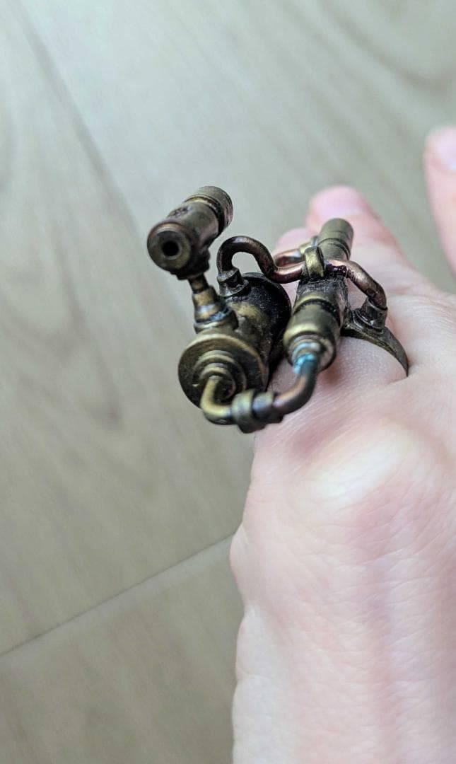 スチームパンク アクセサリー リング 指輪 一点物 ハンドメイド