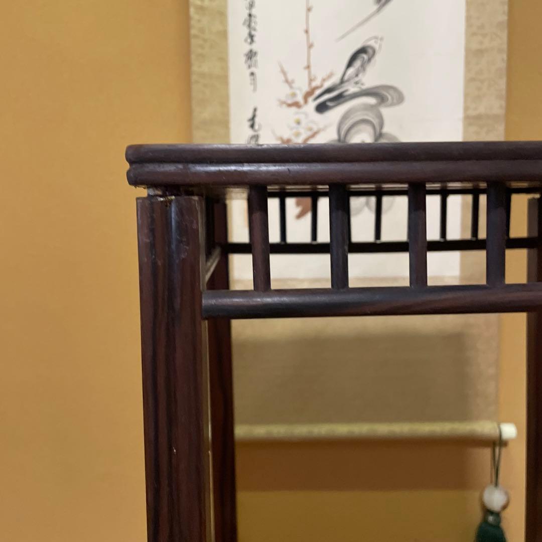 【唐木】懸崖1.1尺 盆栽台 黒檀 ビンテージ品 高卓(こうしょく)【訳あり品】