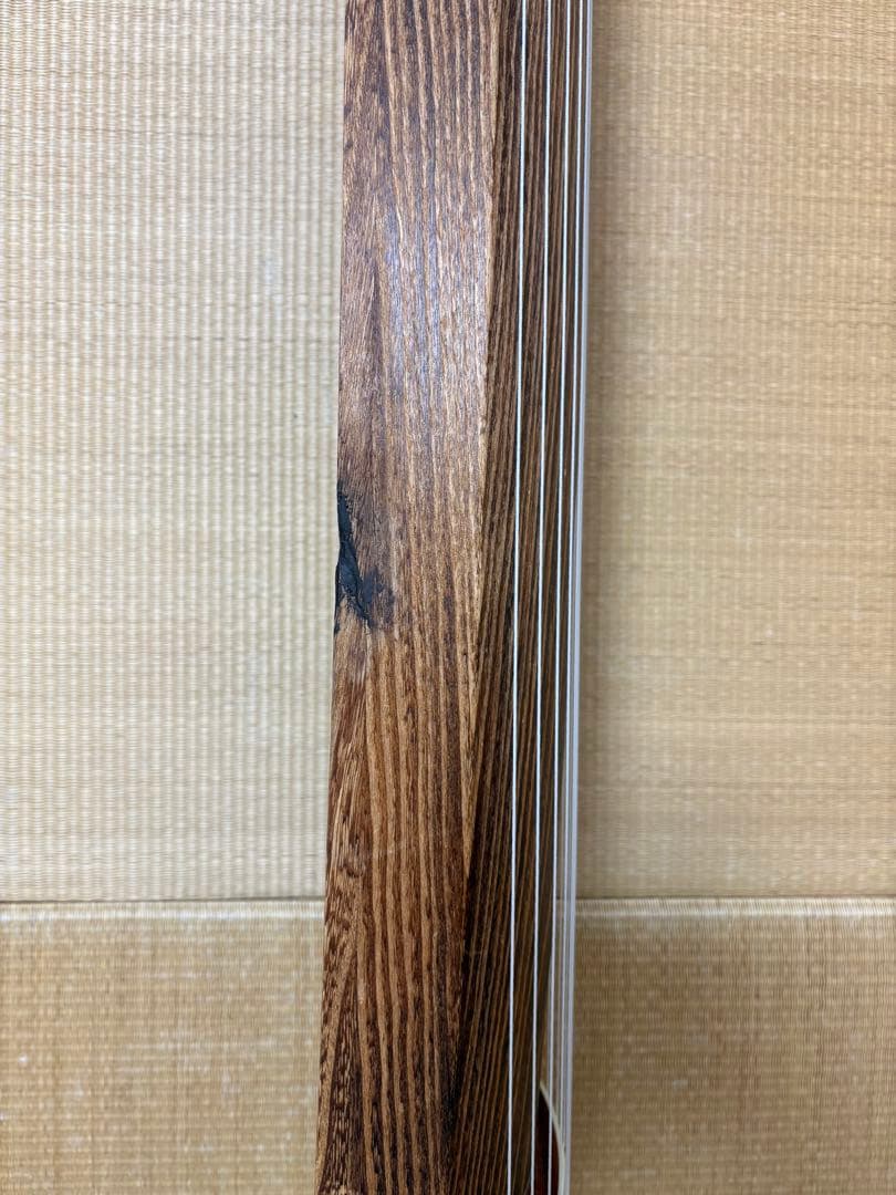 【福山琴】 角巻 並甲 すだれ彫 蒔絵有 付属品多数 練習用 13絃 箏 琴