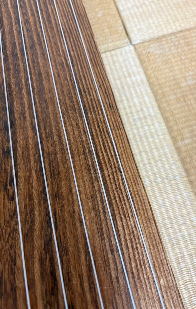 【福山琴】 角巻 並甲 すだれ彫 蒔絵有 付属品多数 練習用 13絃 箏 琴