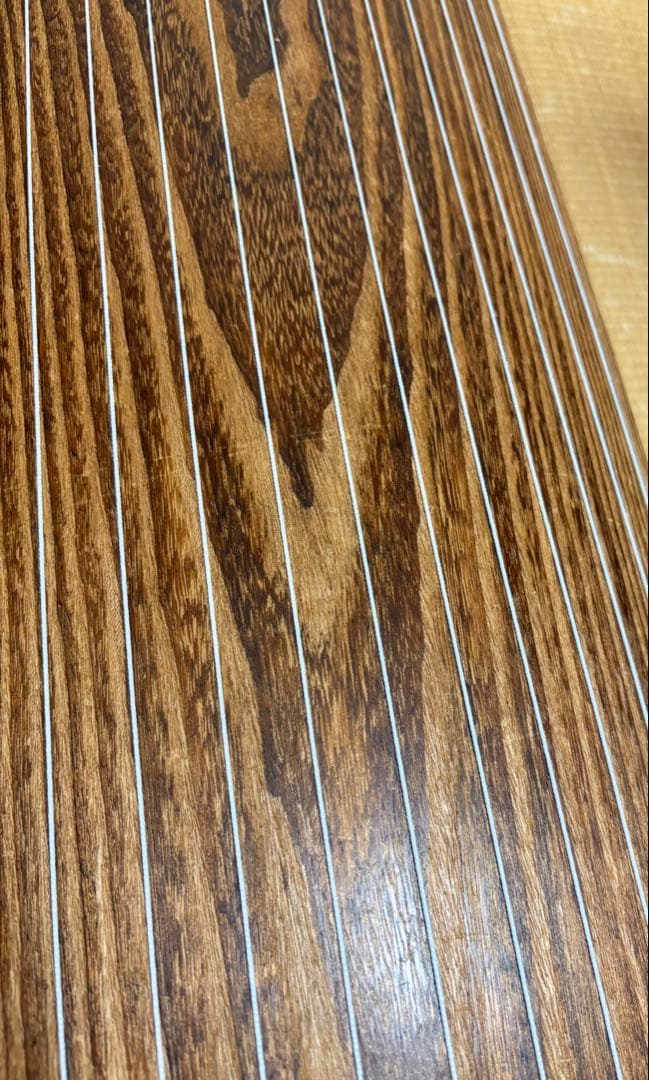 【福山琴】 角巻 並甲 すだれ彫 蒔絵有 付属品多数 練習用 13絃 箏 琴