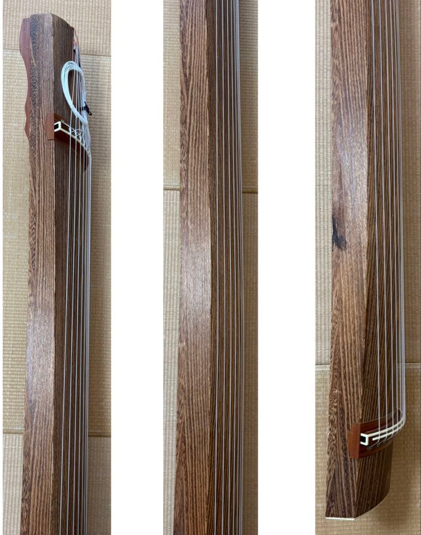 【福山琴】 角巻 並甲 すだれ彫 蒔絵有 付属品多数 練習用 13絃 箏 琴