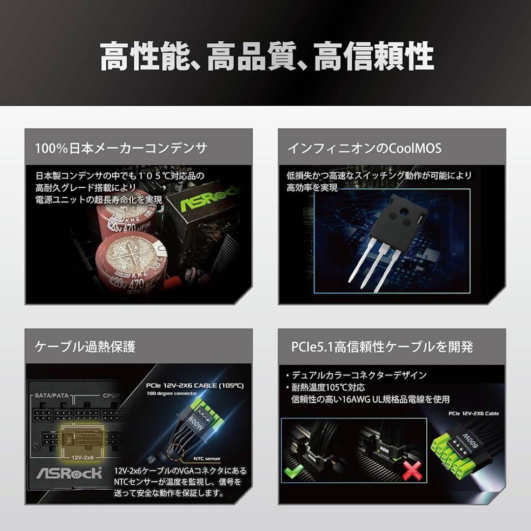 ASRock PG-1000G 電源ユニット 1000W