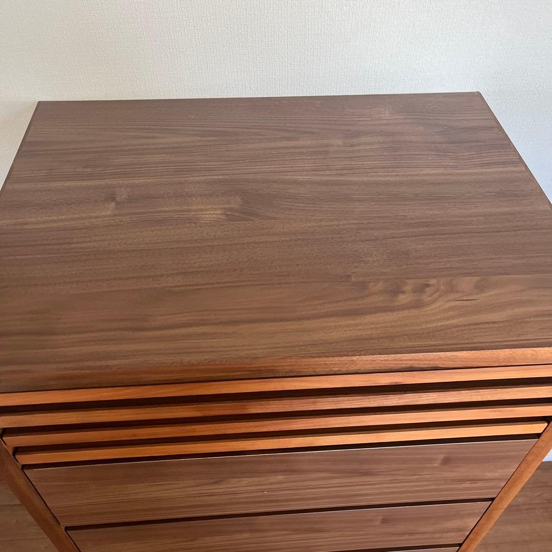 島忠ホームズ　大川家具（岡製作所）国産　木製ブラウンチェスト 6段収納