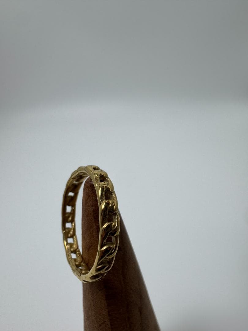 日本製K18ゴールド チェーンデザインリング11号 1.18g