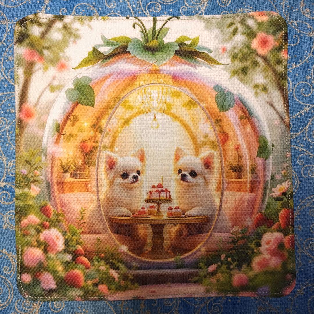 yourelia 　4重ハンカチ　ポメラニアンちゃん柄　17枚