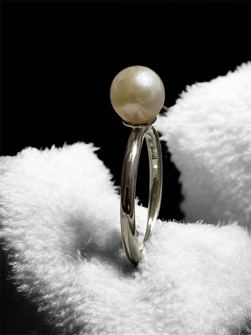 ハンドメイド　シルバー950 あこやパールリング