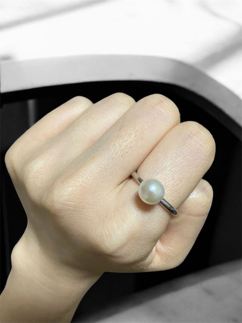 ハンドメイド　シルバー950 あこやパールリング