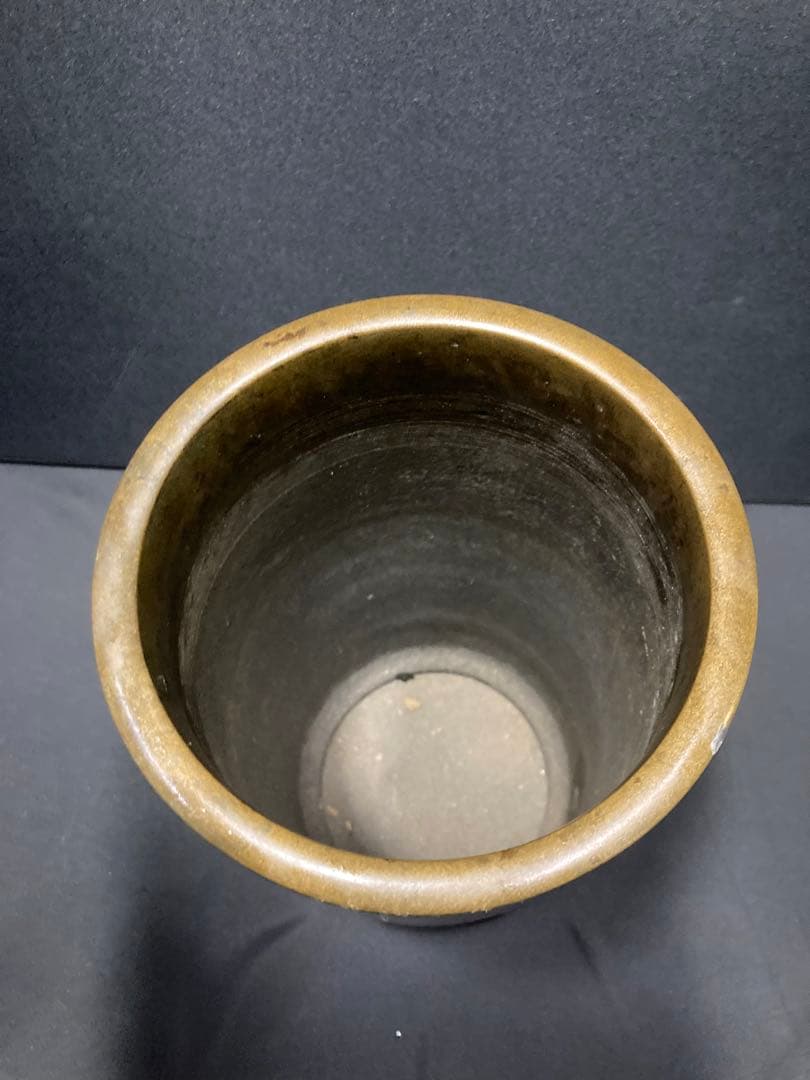 宝船 銀象嵌 古銅 鶴 家紋 花入 花差 花器 花瓶 銅器 銅製 古道具 華道