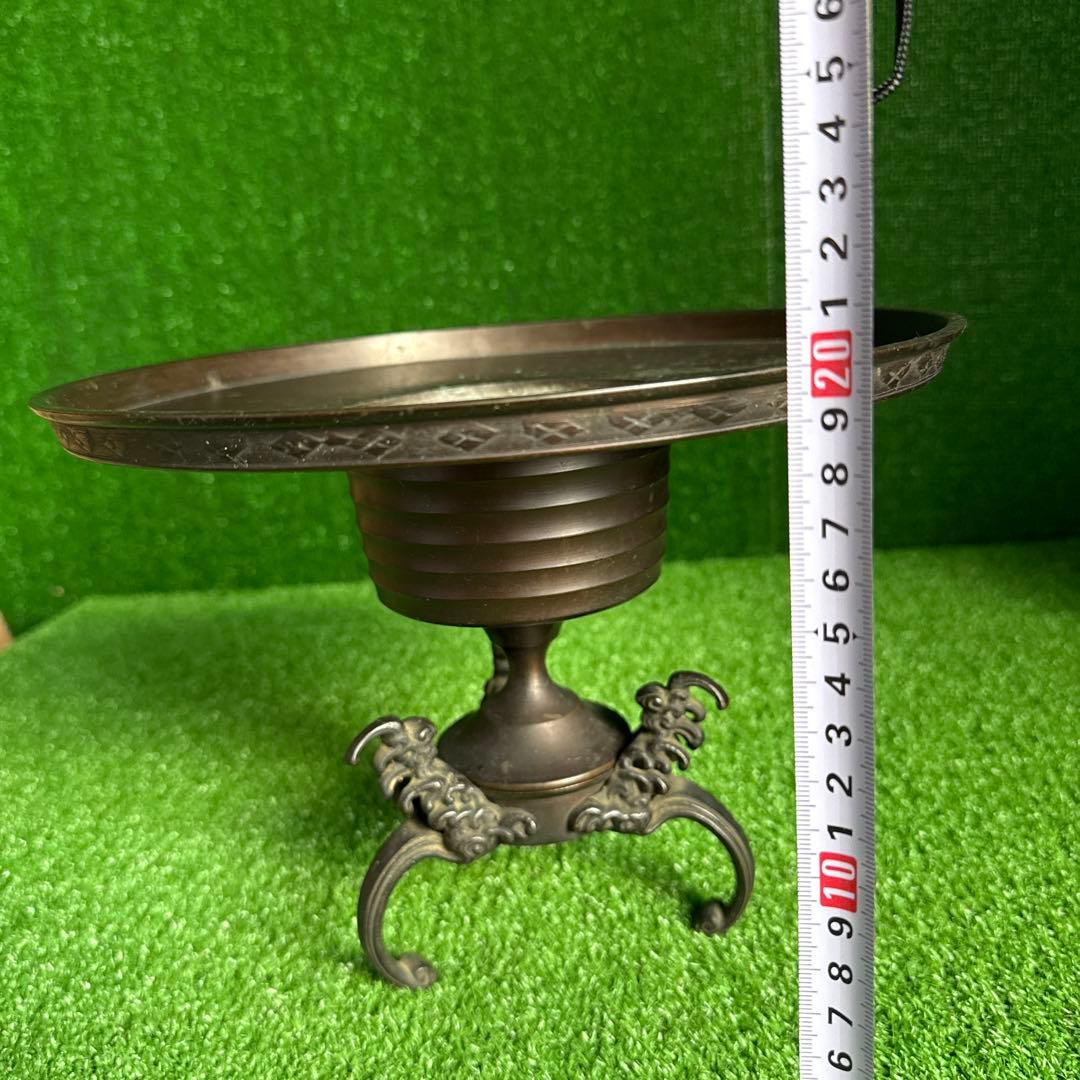 a188】薄端 花器 真鍮製 華道具 花瓶 うすばた 花生 骨董 コレクション