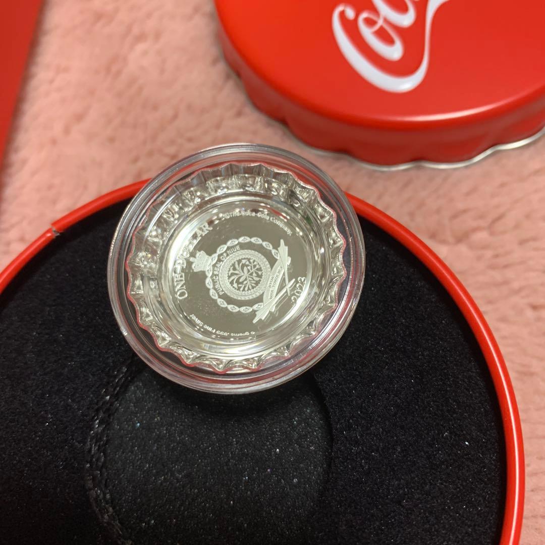 コカコーラ　1ドル銀貨　箱に折れあり　6g 2023 ニウエ