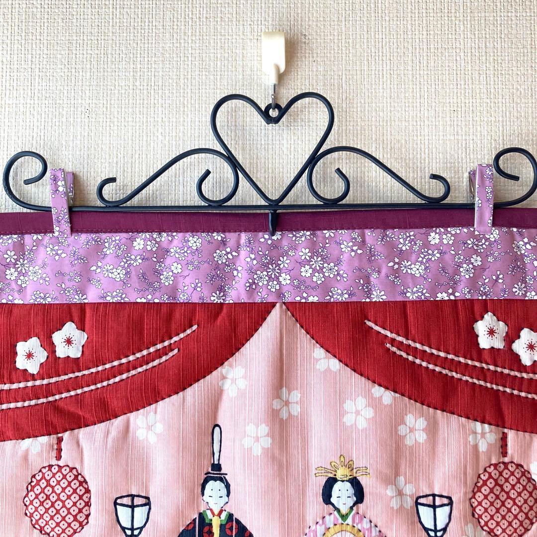 No.300 お雛様　手縫いキルトタペストリー　ハンドメイド