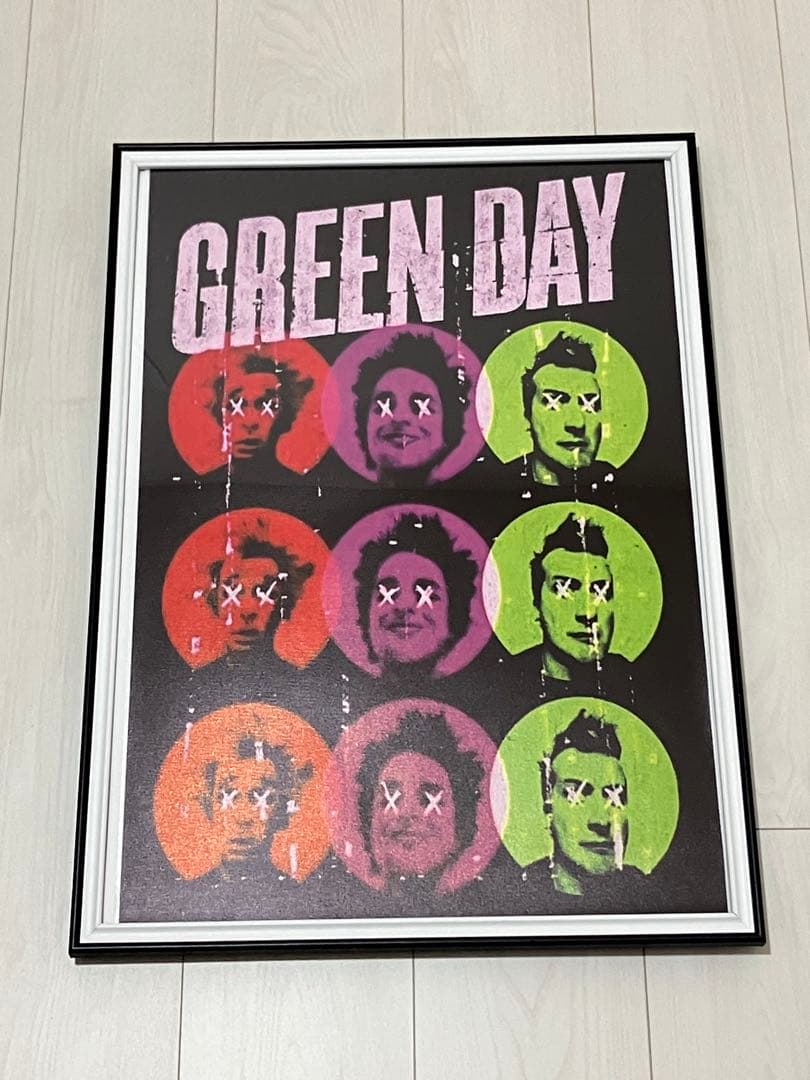 【額縁付き】A2 ポスター Green day グリーンデイ 顔