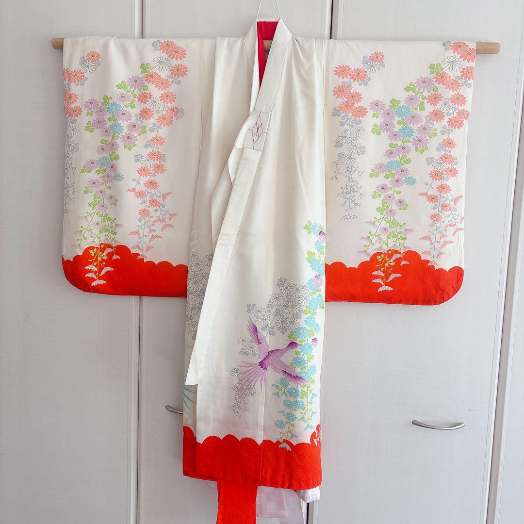 七五三　3歳　アンティーク　着物　被布　セット　草履　長襦袢　女の子　子供着物