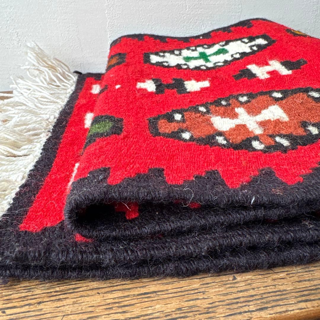 キリム ウール 毛織物 ランナー テーブルセンター 横長 掛布 幾何学模様