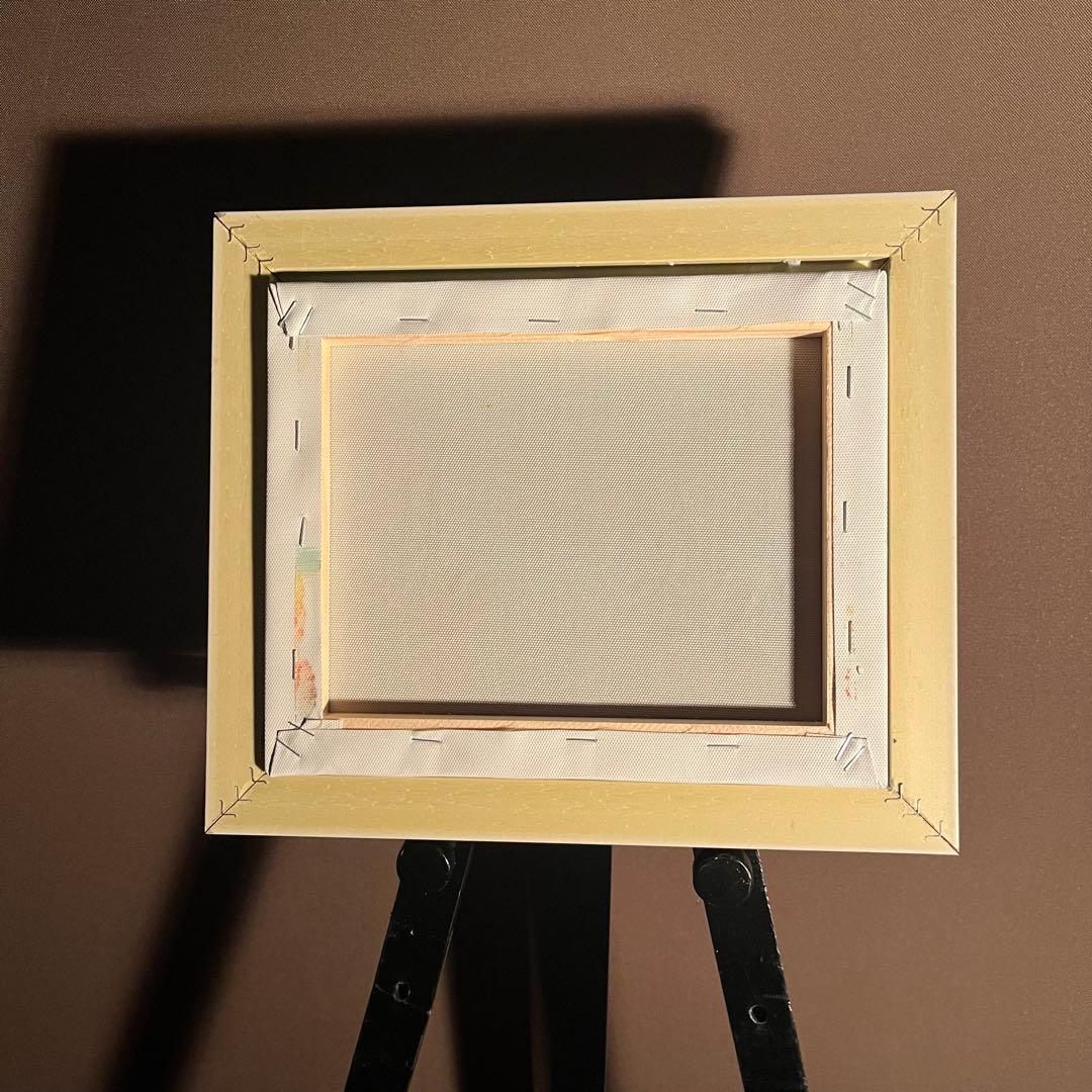 手書き油絵 二隻の船 額付 肉筆絵画 インテリア 油彩画