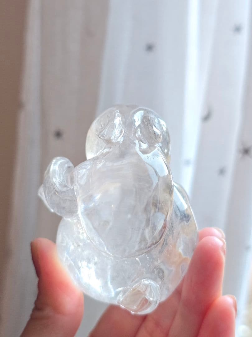 水晶 手彫り うさぎ ゴールデンヒーラー共生 天然石 縁起物 インテリア