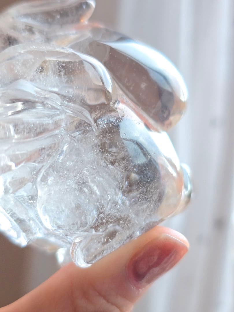 水晶 手彫り うさぎ ゴールデンヒーラー共生 天然石 縁起物 インテリア