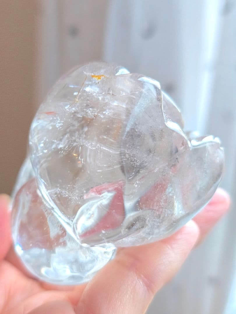 水晶 手彫り うさぎ ゴールデンヒーラー共生 天然石 縁起物 インテリア