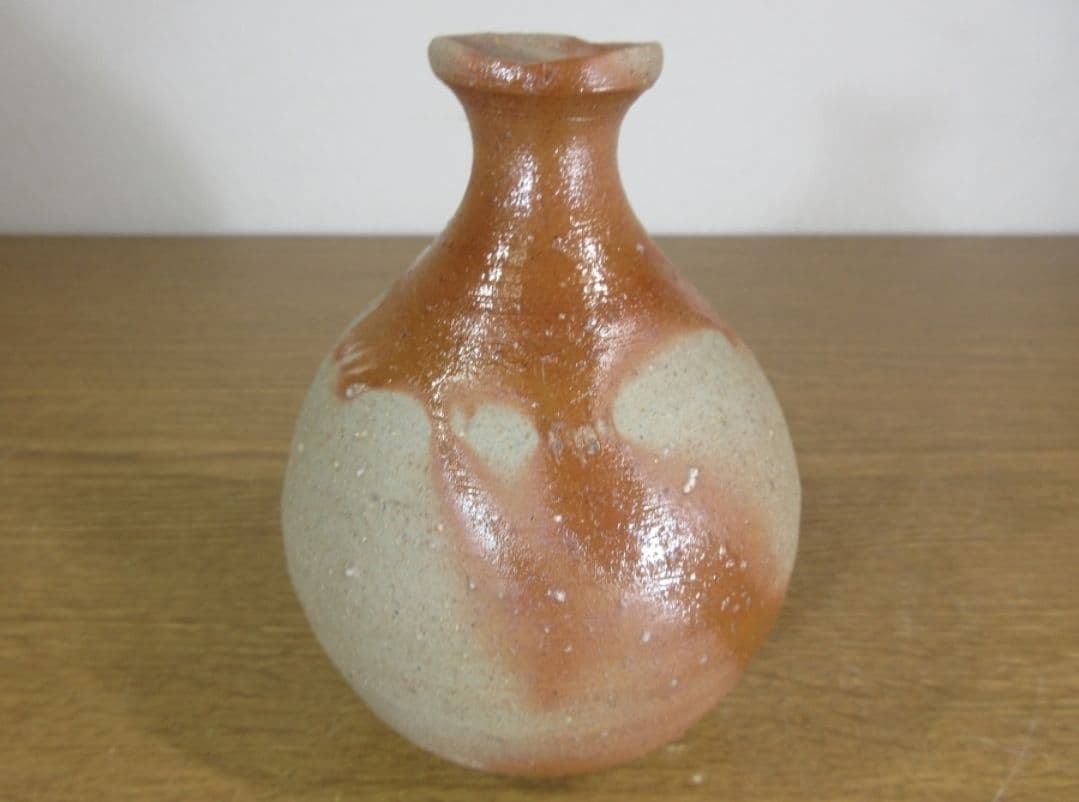 真作保証 藤原建 自作 備前徳利 酒器 (金重陶陽 北大路魯山人 藤原啓) 岡山