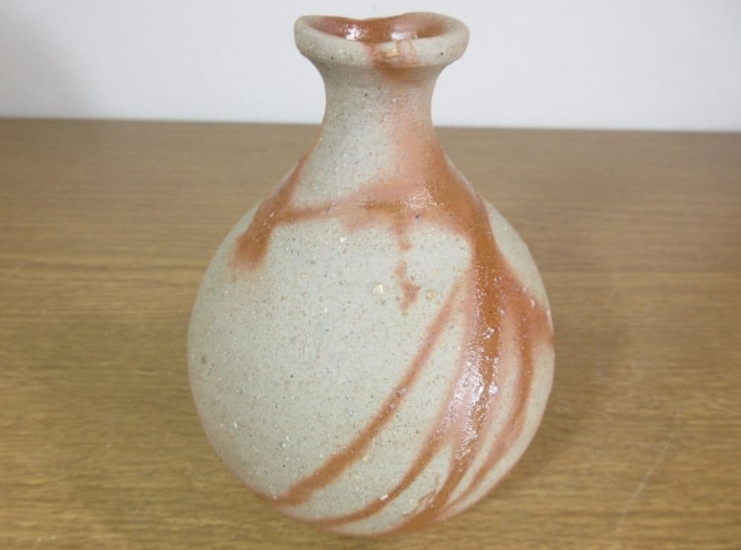 真作保証 藤原建 自作 備前徳利 酒器 (金重陶陽 北大路魯山人 藤原啓) 岡山